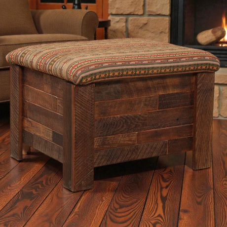 Barnwood Americana Storage Ottoman