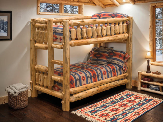 Cedar Log Single/Single Bunk Bed