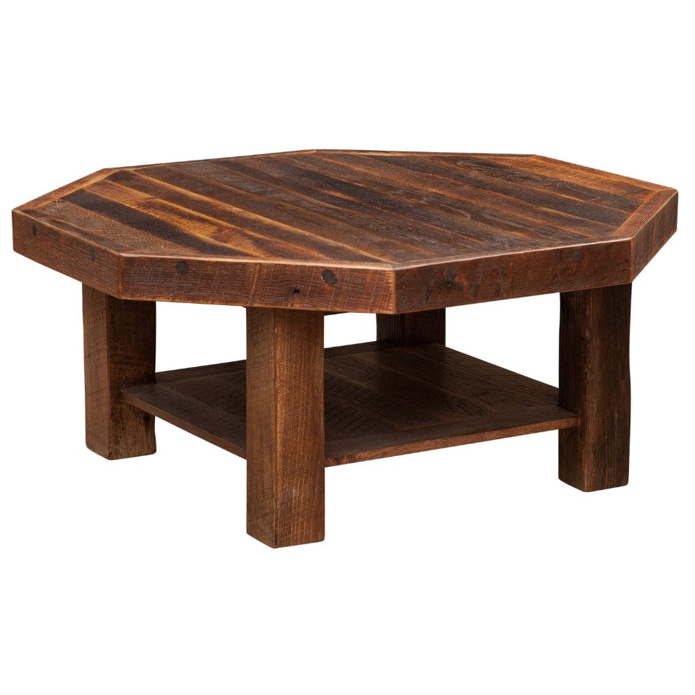 Octagon wood coffee table discount