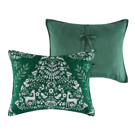 Christmas Floral Green Sham