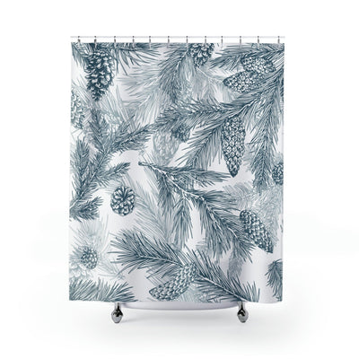 Blue Pine Shower Curtain