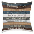 Angler’s Rules Woven Decorative Pillow