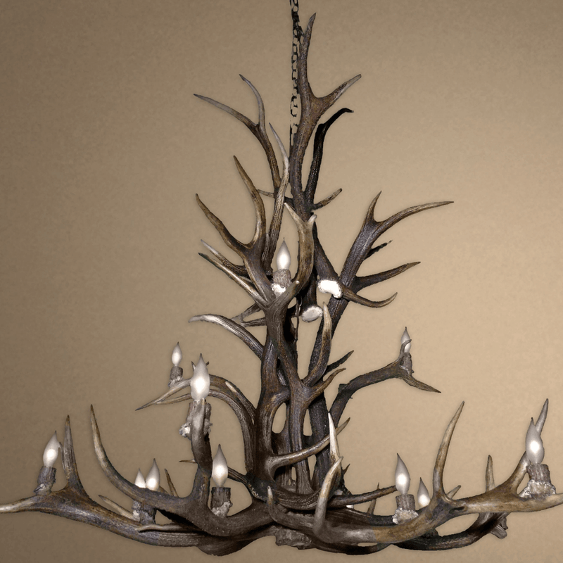 Authentic Elk Antler Cascade Chandelier - Large