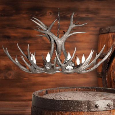 Authentic Mule Deer Single Tier Chandelier - Extra Large