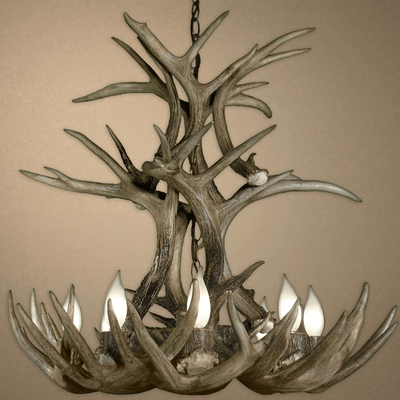 Authentic Whitetail Deer Cascade Chandelier - Large