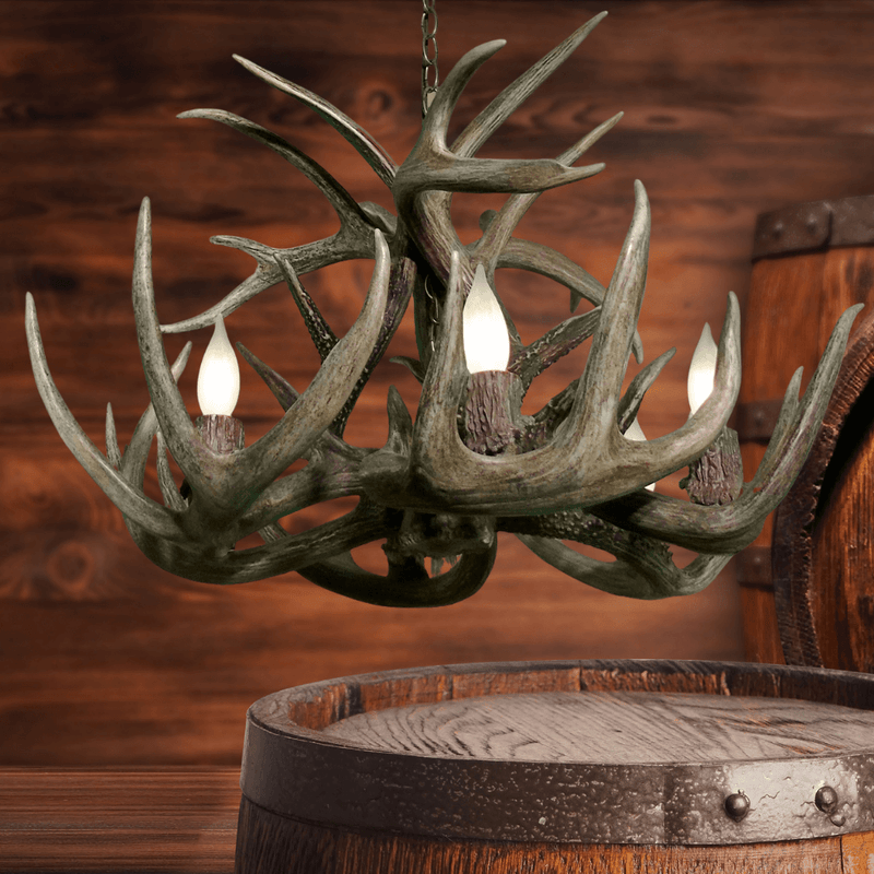 Authentic Whitetail Deer Chandelier - Large