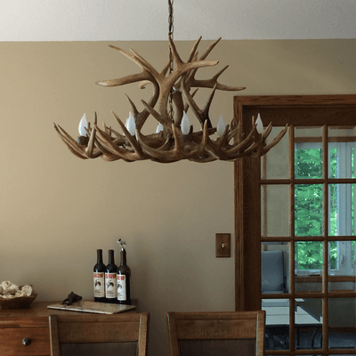 Authentic Whitetail Deer Wide Chandelier