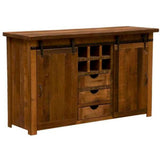 Barnwood Kitchen Sideboard with Wine Boxes
