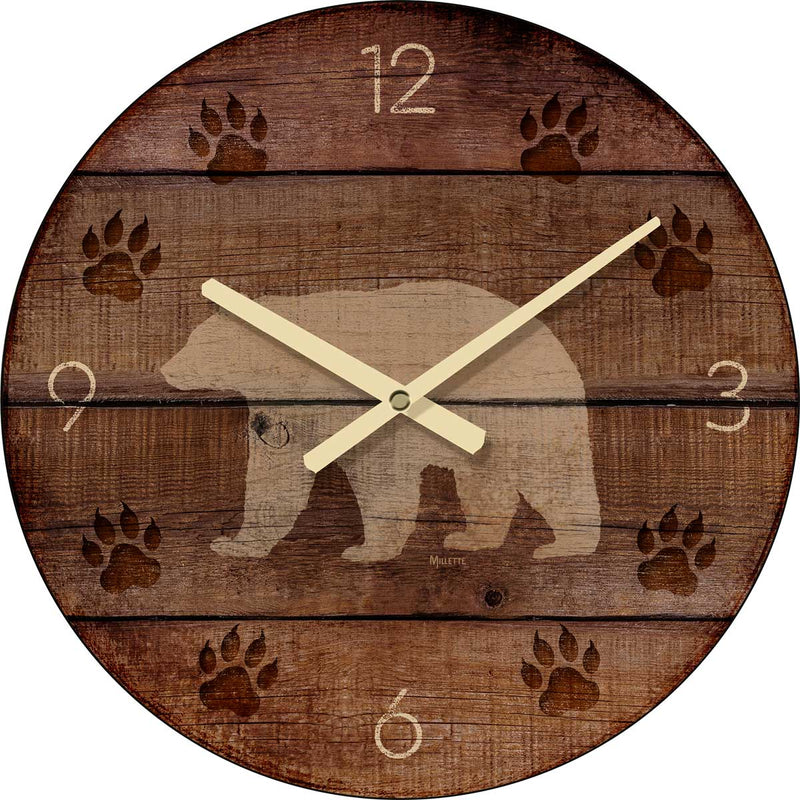Bear Tracks Hanging Clock