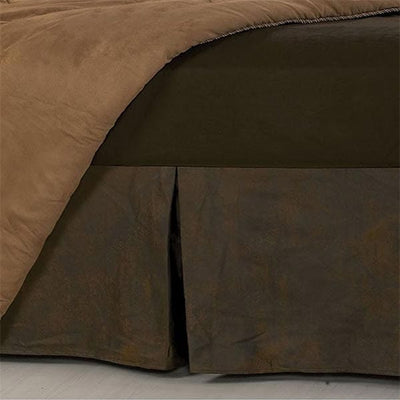 Chocolate Faux Leather Bedskirt