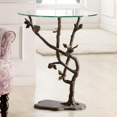 Bird on a Pine Branch Side Table