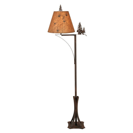 Black Bear in the Trees Cut Metal Floor Lamp