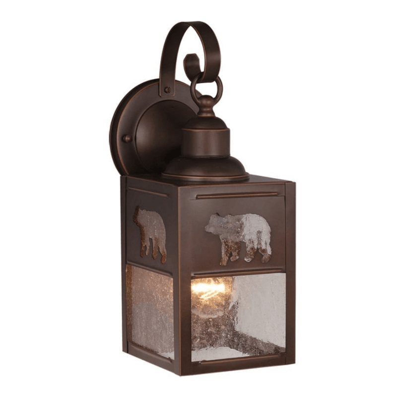 Bronze Bear Outdoor Wall Lantern