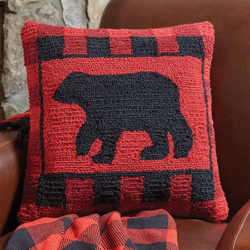 Buffalo Stripe Hooked Pillow