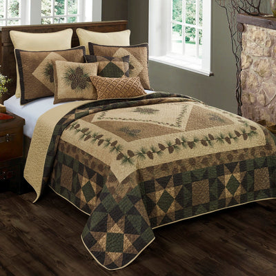 Antique Pine Cone Quilt Set | Cabin Place