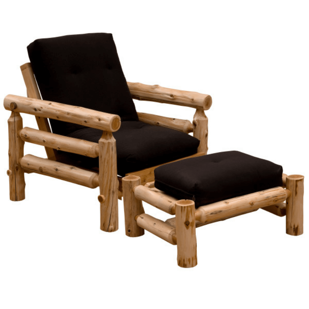 Dakota Simplified Futon Chair & Ottoman | Cabin Place – The Cabin Place