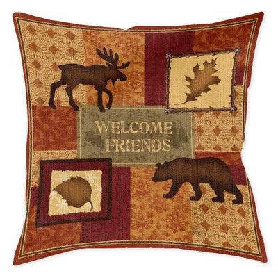 Friendly Lodge Woven Decorative Pillow