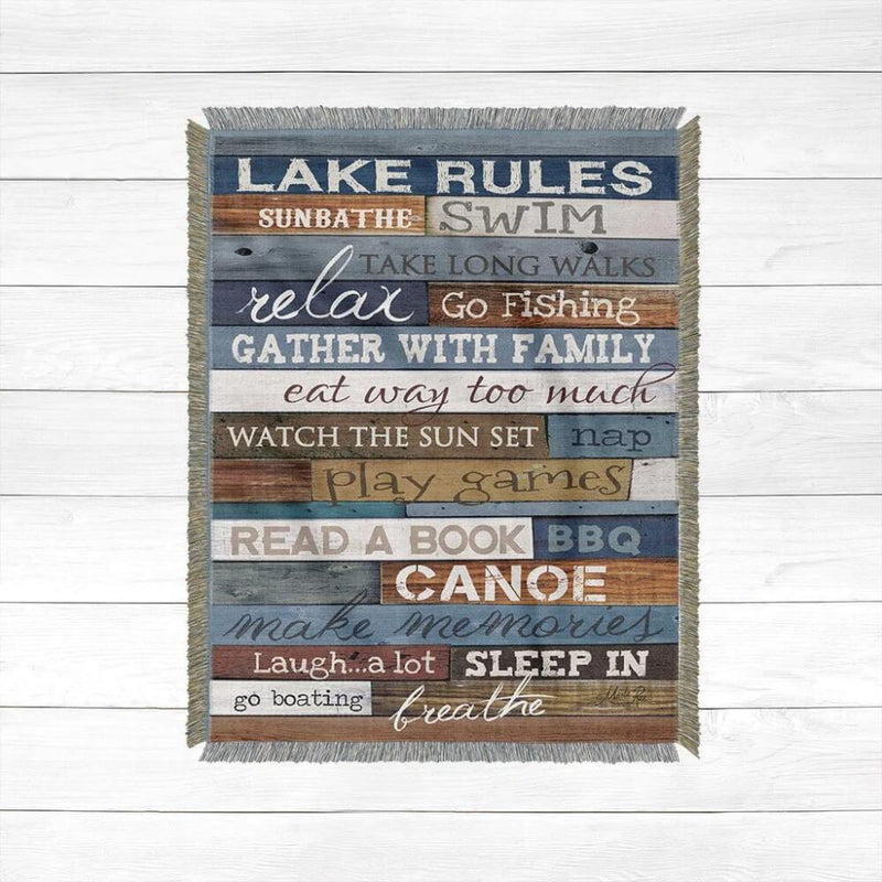 Lake Inspiration Woven Throw Blanket