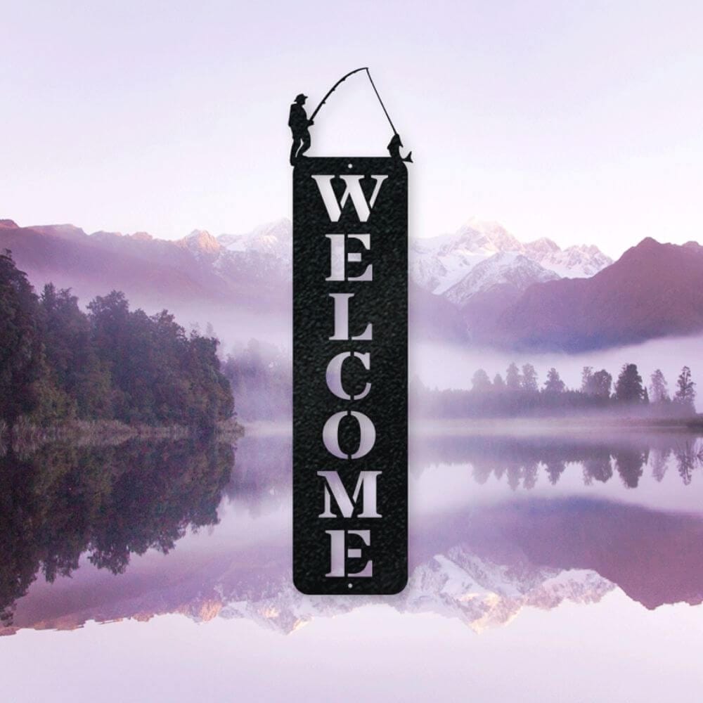Fishing Metal Welcome Sign | Cabin Place – The Cabin Place