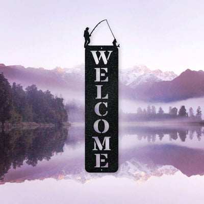 Fishing Metal Welcome Sign