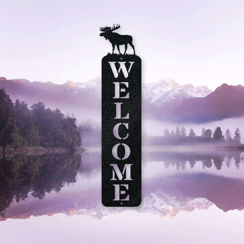 Moose Metal Welcome Sign