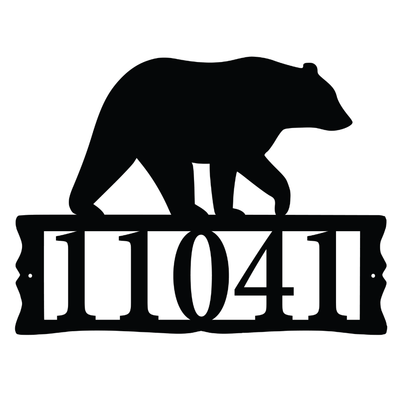 Bear Metal Address Sign