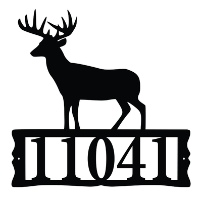 Deer Metal Address Sign