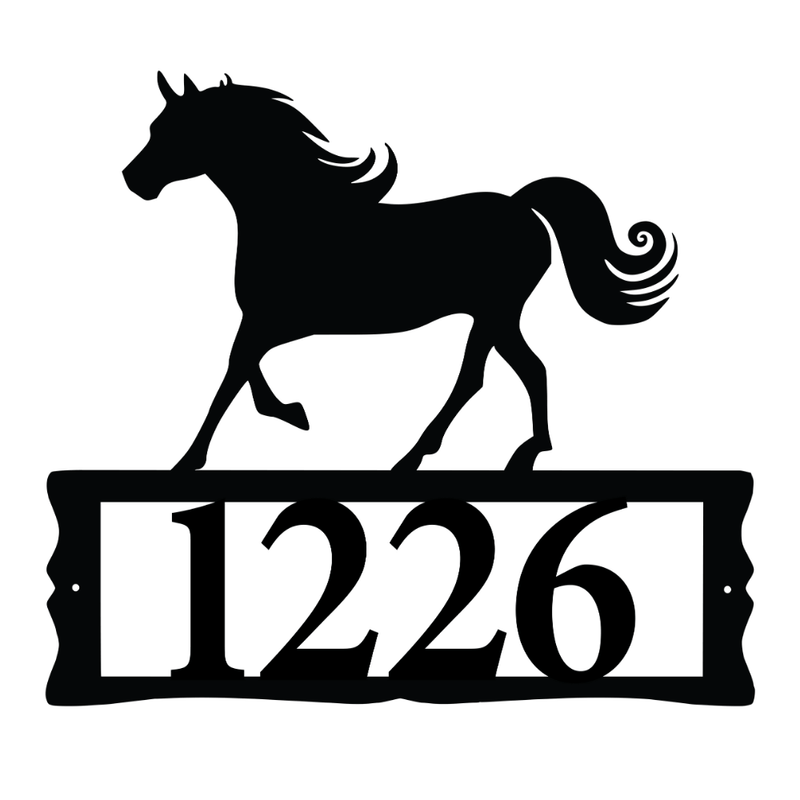 Horse Metal Address Sign