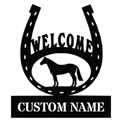 Horseshoe Customizable Metal Sign