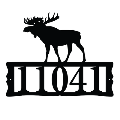 Moose Metal Address Sign