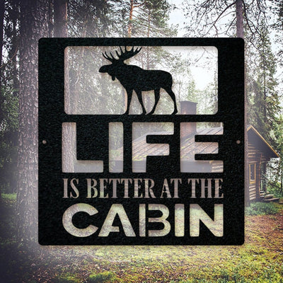 Moose Cabin Welcome Sign