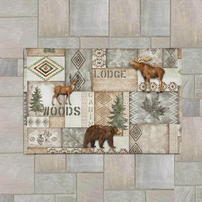 Mountain Trail Patch Gray Outdoor Area Rug
