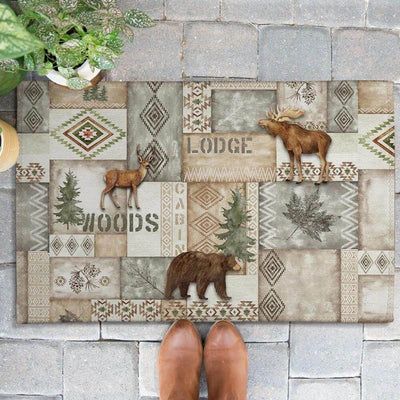 Mountain Trail Patch Gray Outdoor Door Mat