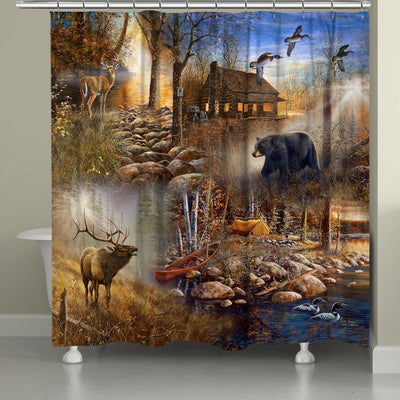 Mountain Collage Shower Curtain
