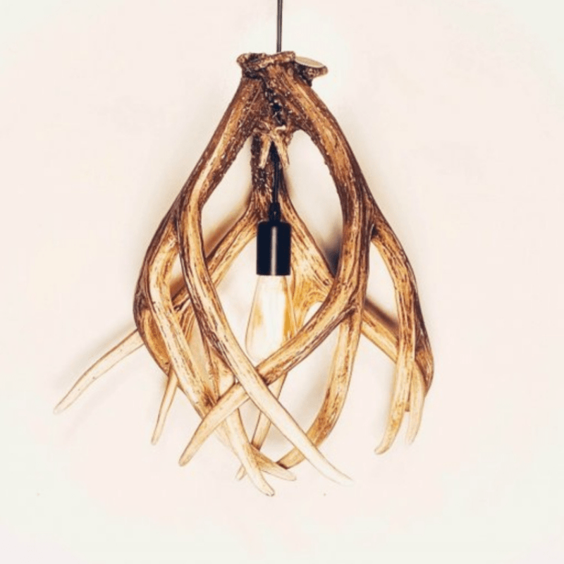 Mule Deer 3 Antler Pendant With Downlight