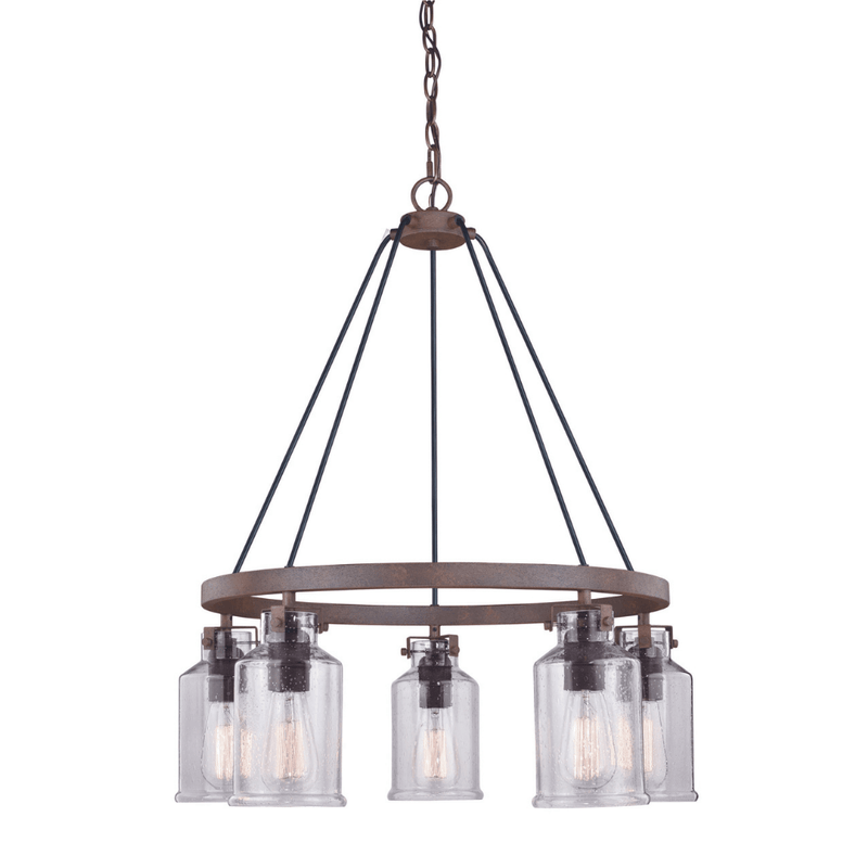 Overland 5 Light Wheel Chandelier