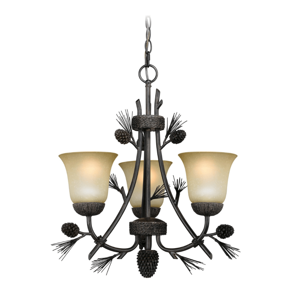 Pine Ridge 3 Light Pinecone Chandelier