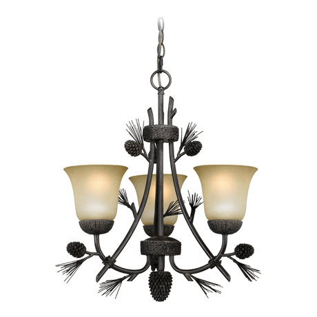 Pine Ridge 3 Light Pinecone Chandelier