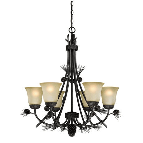 Pine Ridge 6 Light Pinecone Chandelier