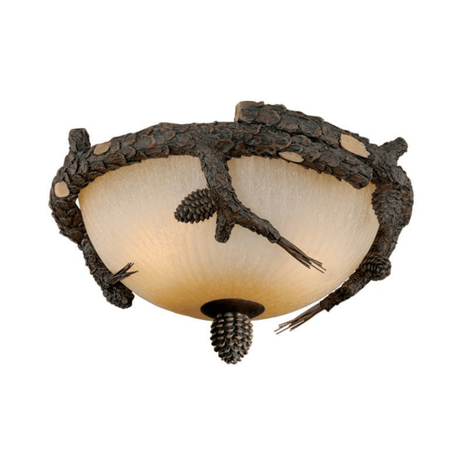Pine Wreath Semi Flush Mount Ceiling Light