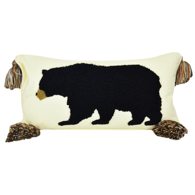 Retro Forest Oblong Bear Pillow