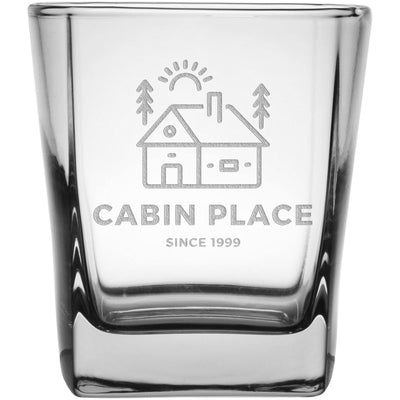 Cabin Place 9.25 oz. Etched Double Old Fashioned Glass Sets