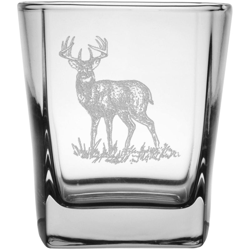 Whitetail 9.25 oz. Etched Double Old Fashioned Glass Sets