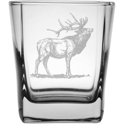 Elk 9.25 oz. Etched Double Old Fashioned Glass Sets