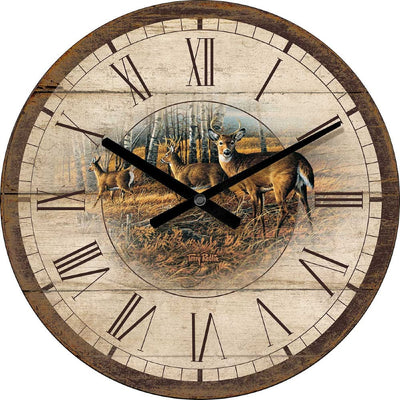 Rustic Birch Whitetail Deer Clock