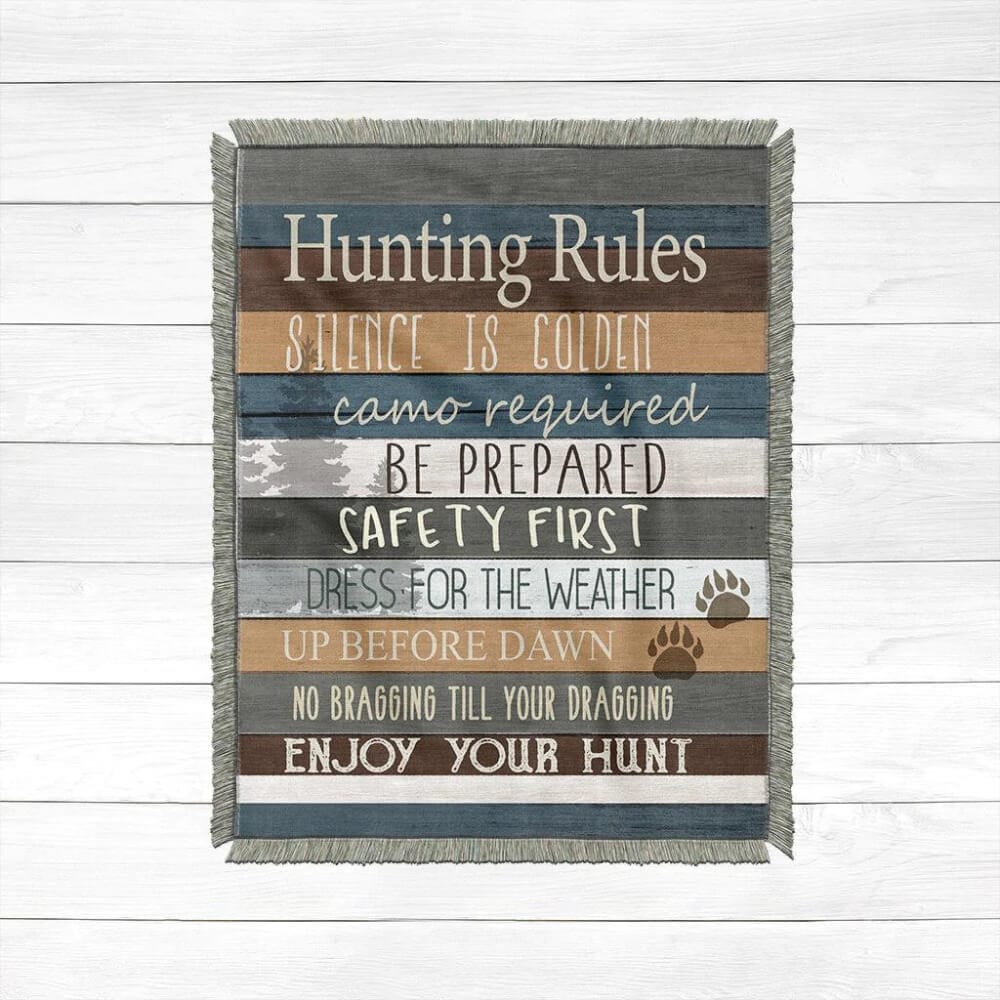 Sportsman Rules Woven Throw Blanket