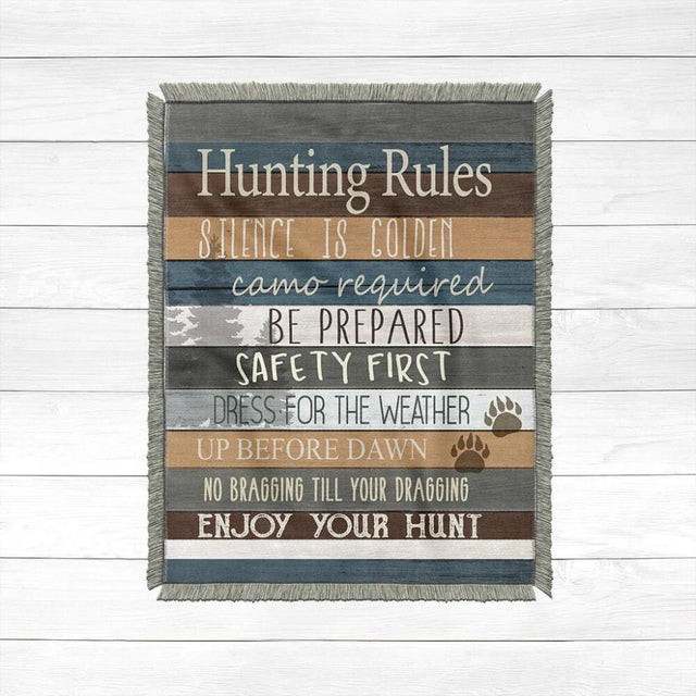 Sportsman Rules Woven Throw Blanket