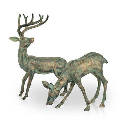 Stag and Doe Garden Statue