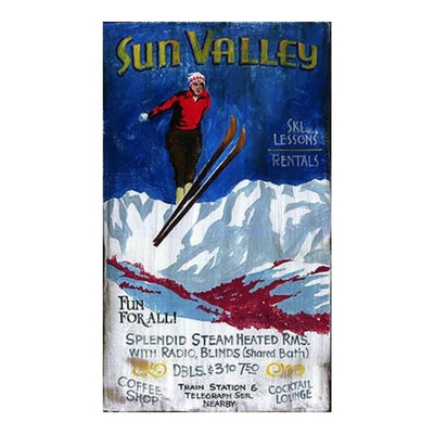 Sun Valley Ski Jumper Customizable Vintage Sign