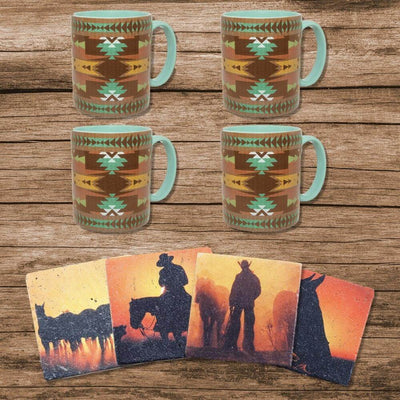 Teal Mesa Sunset Mug and Coaster Set